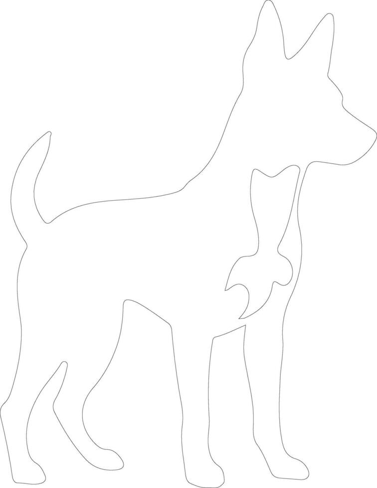 Basenji outline silhouette vector