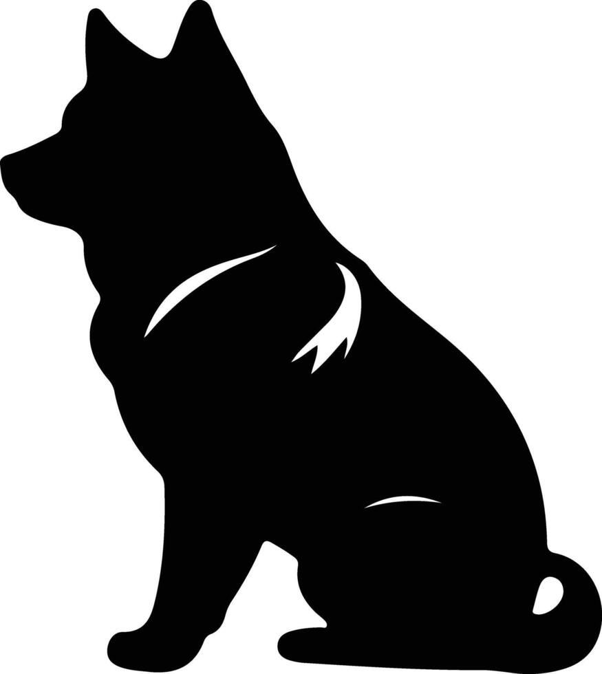 Shiba Inu   black silhouette vector