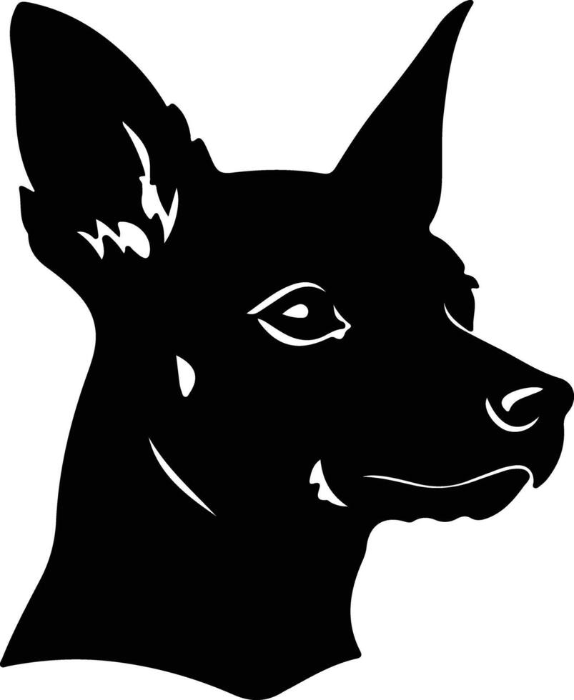 Miniature Pinscher  silhouette portrait vector