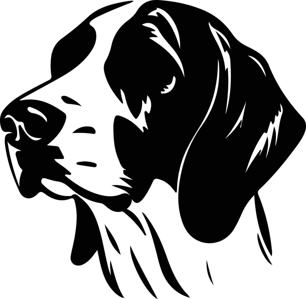 English Foxhound  silhouette portrait vector