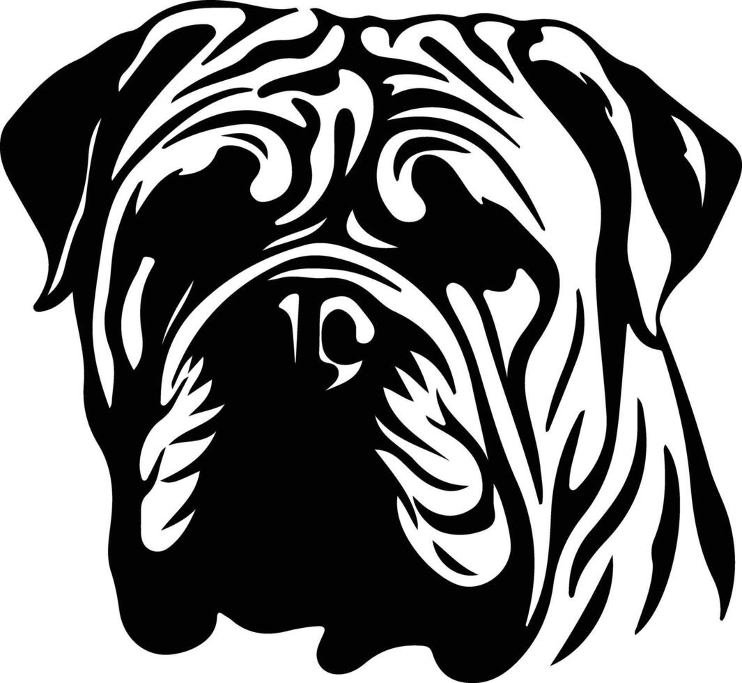 chino Shar-pei silueta retrato vector