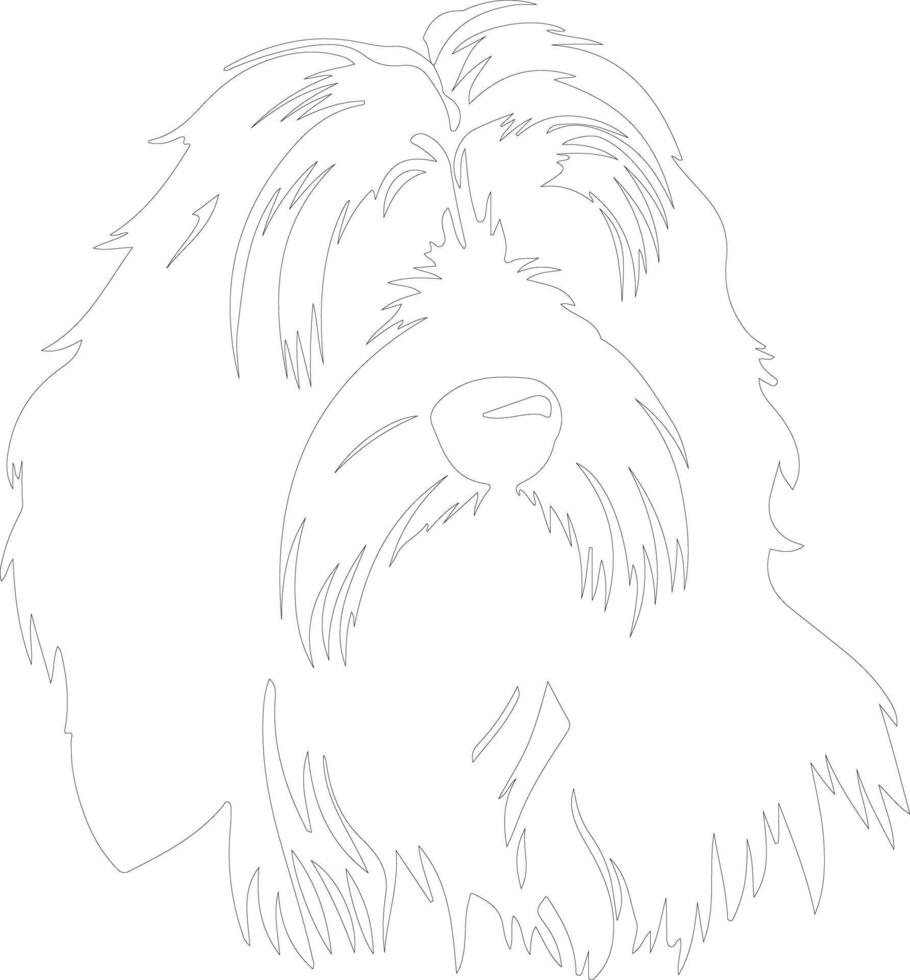 Bearded Collie  outline silhouette vector