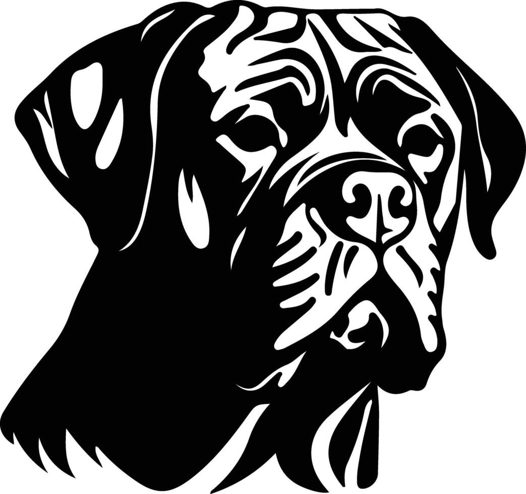 Dogue de Bordeaux  silhouette portrait vector