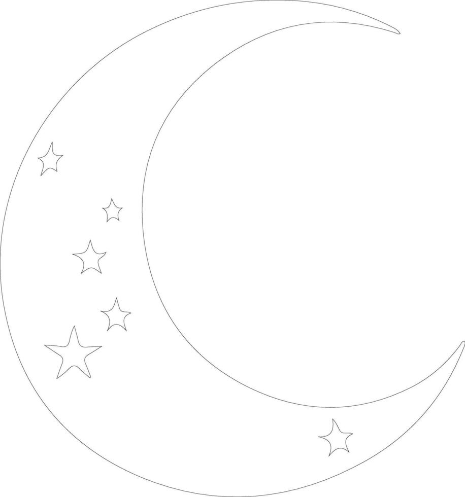 Crescent  outline silhouette vector