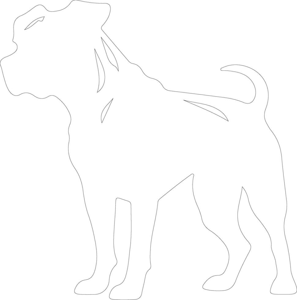 Staffordshire toro terrier contorno silueta vector