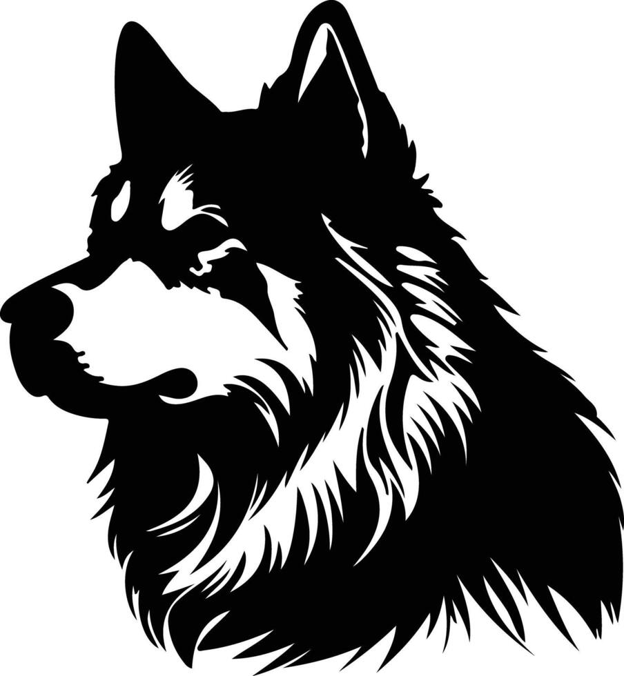 Alaskan Malamute  black silhouette vector