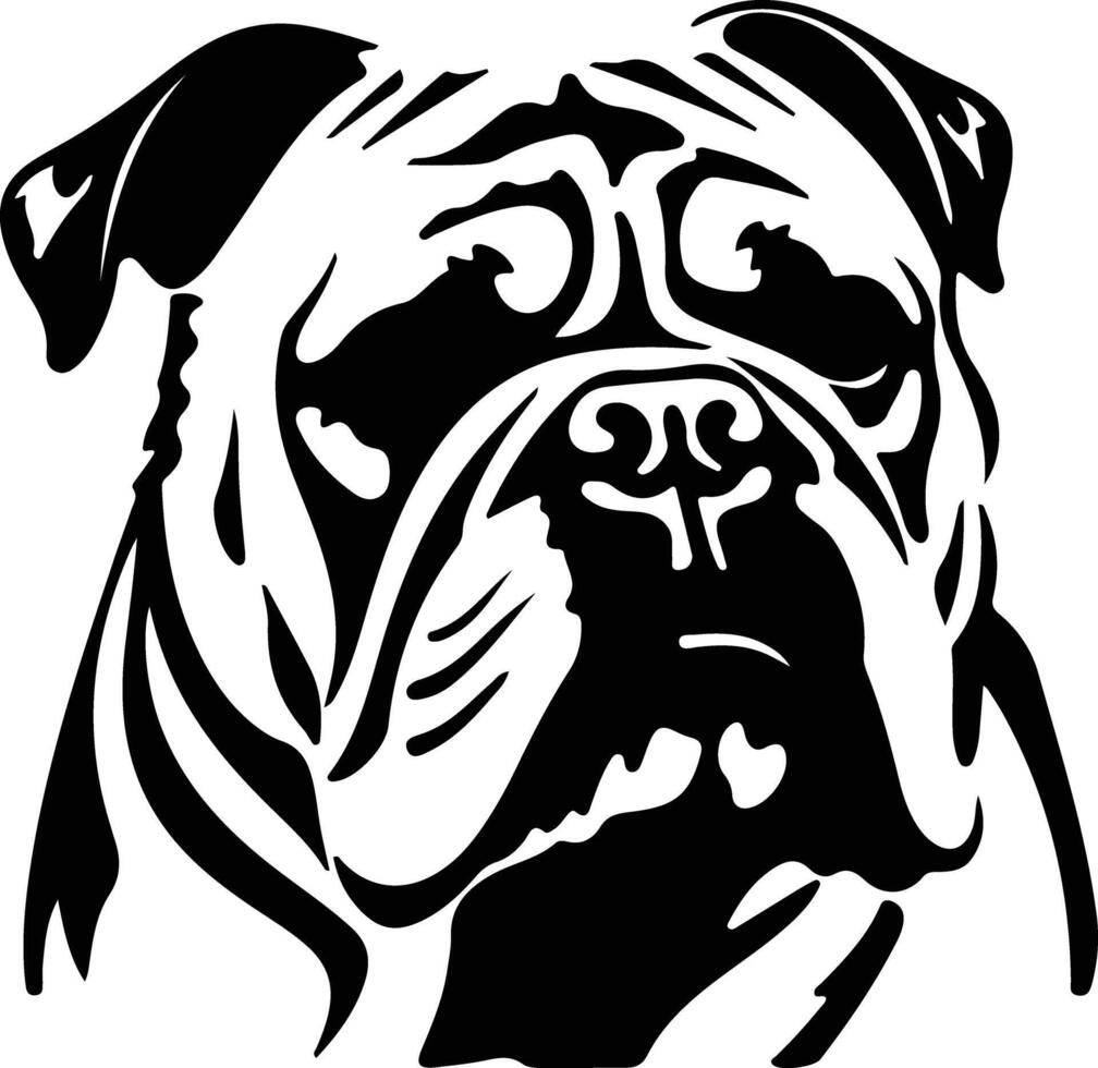 Bulldog   black silhouette vector