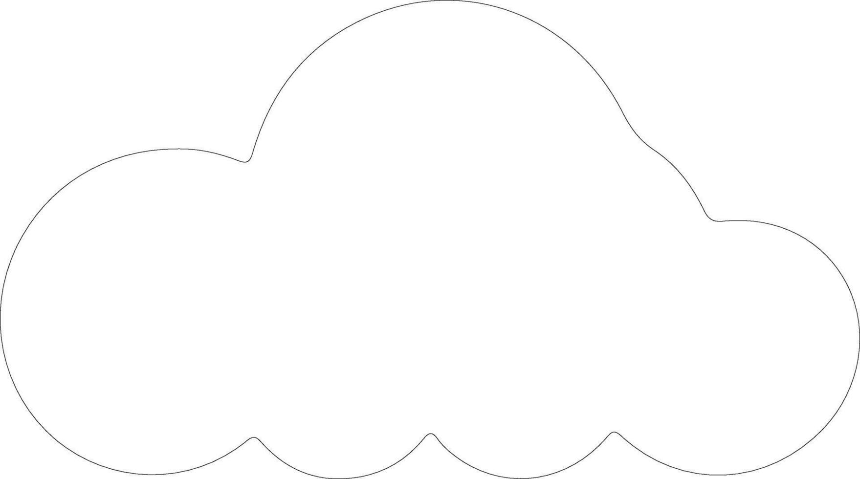 Cloud icon  outline silhouette vector