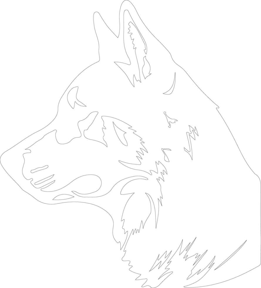 Siberian Husky  outline silhouette vector