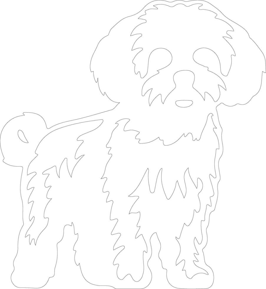 Bichon Frise outline silhouette vector