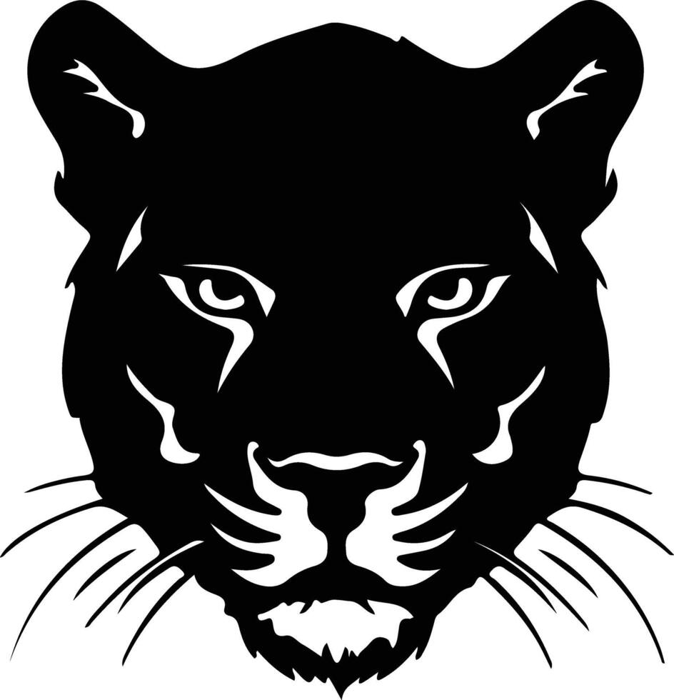 Puma silhouette portrait vector