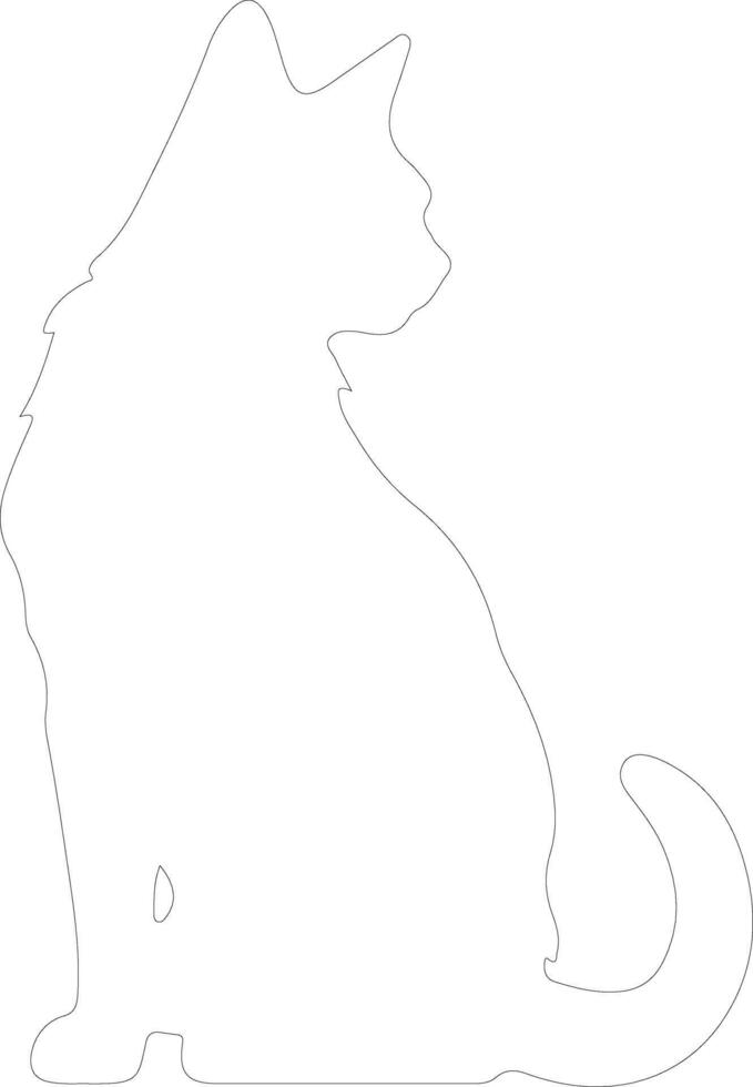 Dwelf Cat  outline silhouette vector