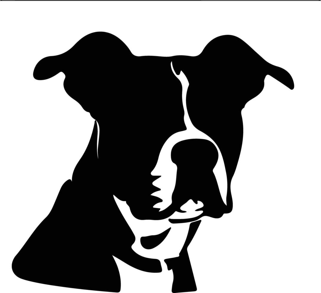 American Pit Bull Terrier   black silhouette vector