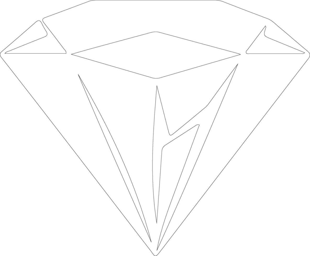 Diamond  outline silhouette vector