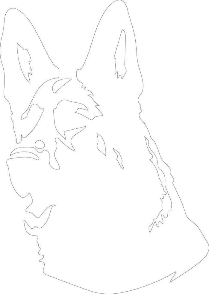 German Shepherd  outline silhouette vector