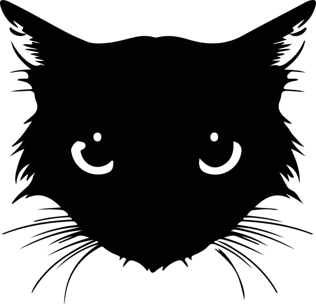 Ojos Azules Cat  silhouette portrait vector