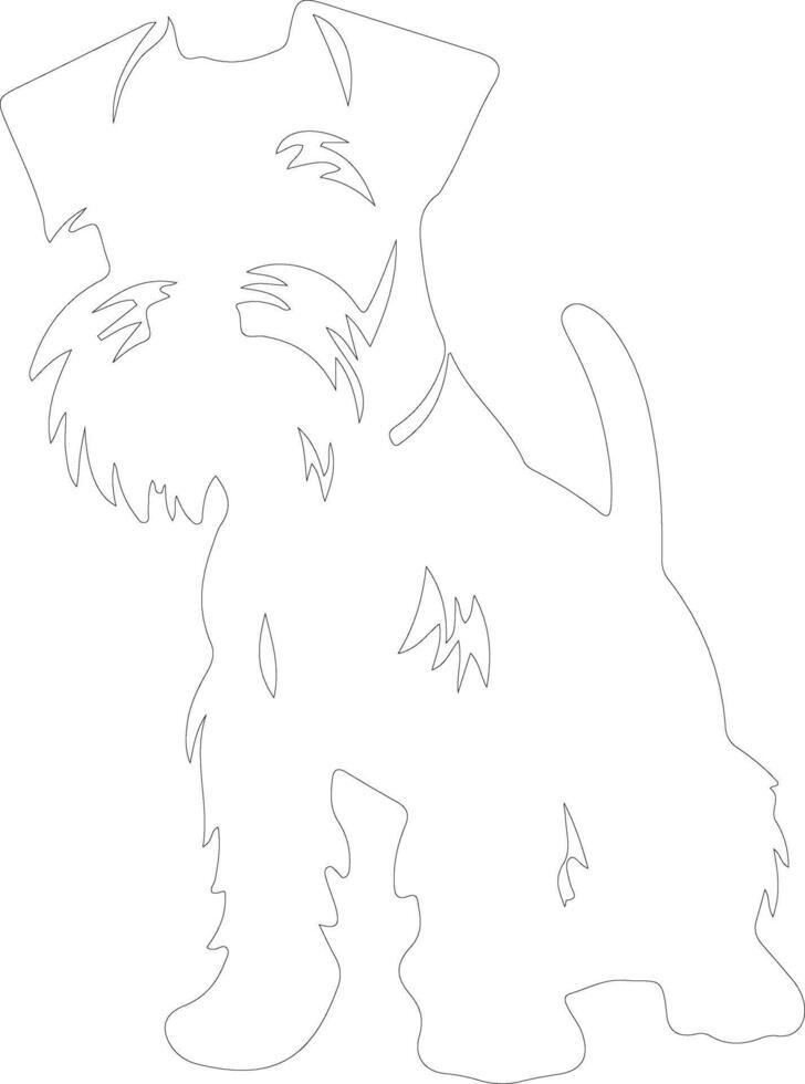 Miniature Schnauzer  outline silhouette vector