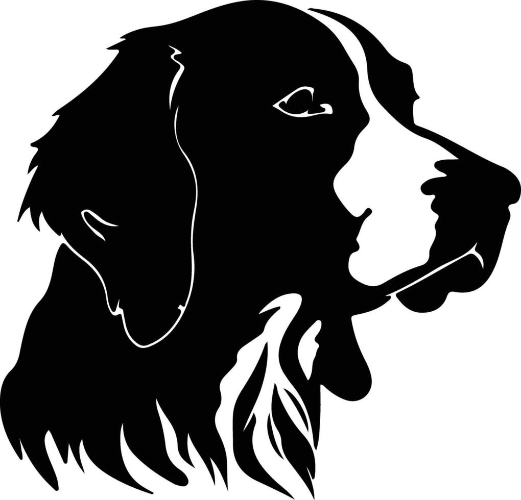 Small Munsterlander Pointer  silhouette portrait vector