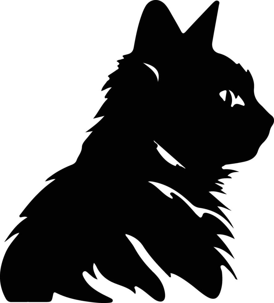 Bambino Cat  silhouette portrait vector