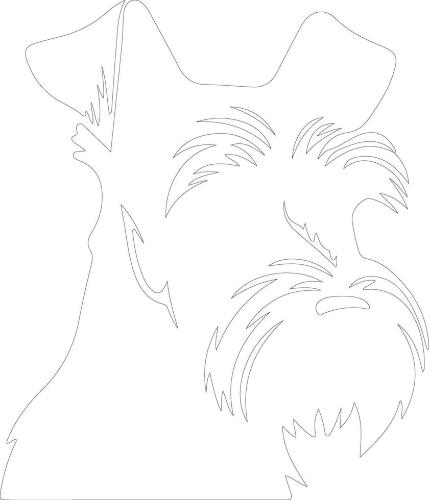 Miniature Schnauzer  outline silhouette vector
