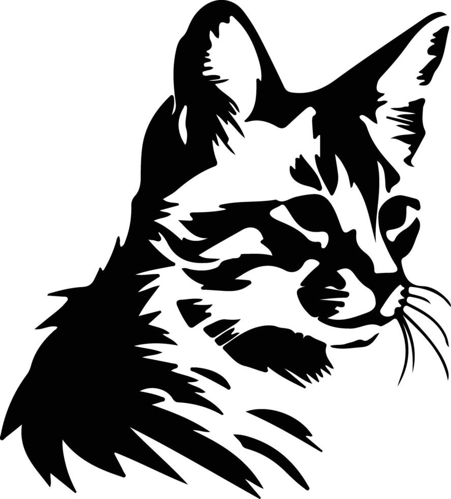 Sand Cat  silhouette portrait vector