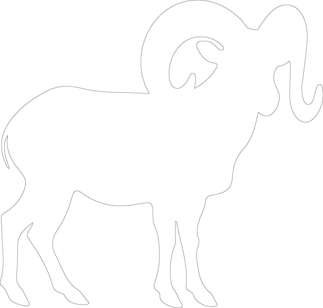 bighorn sheep  outline silhouette vector