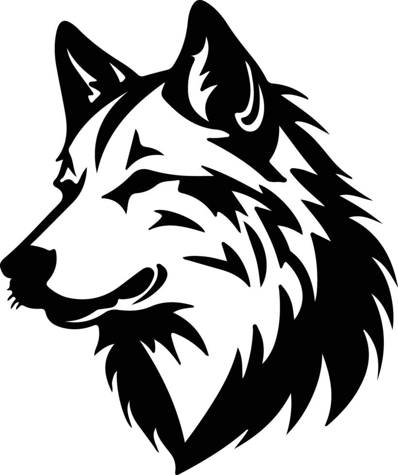 arctic wolf  silhouette portrait vector