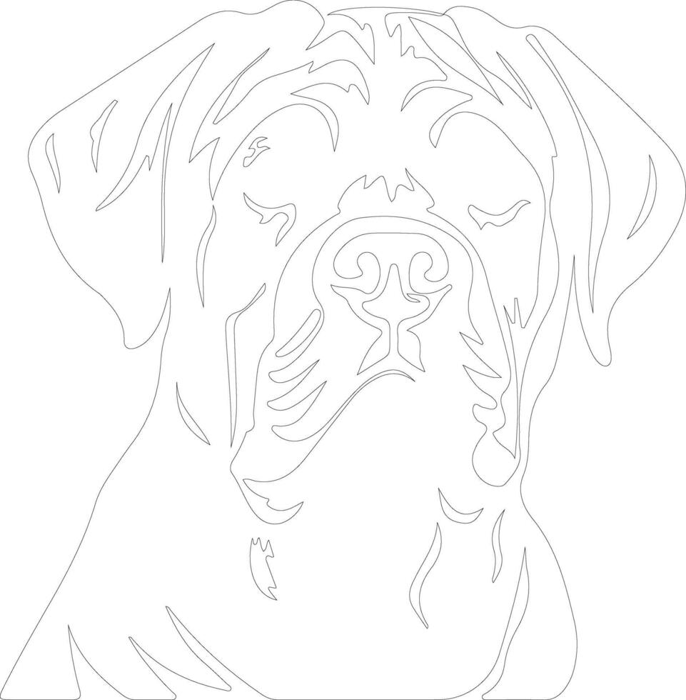 Dogue de Bordeaux  outline silhouette vector