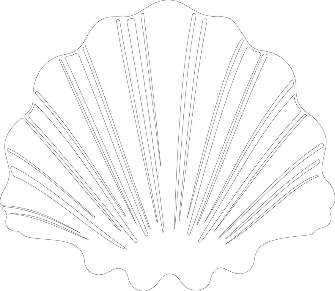 clam outline silhouette vector