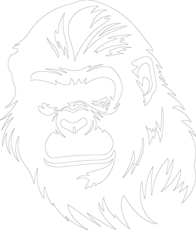 ape  outline silhouette vector