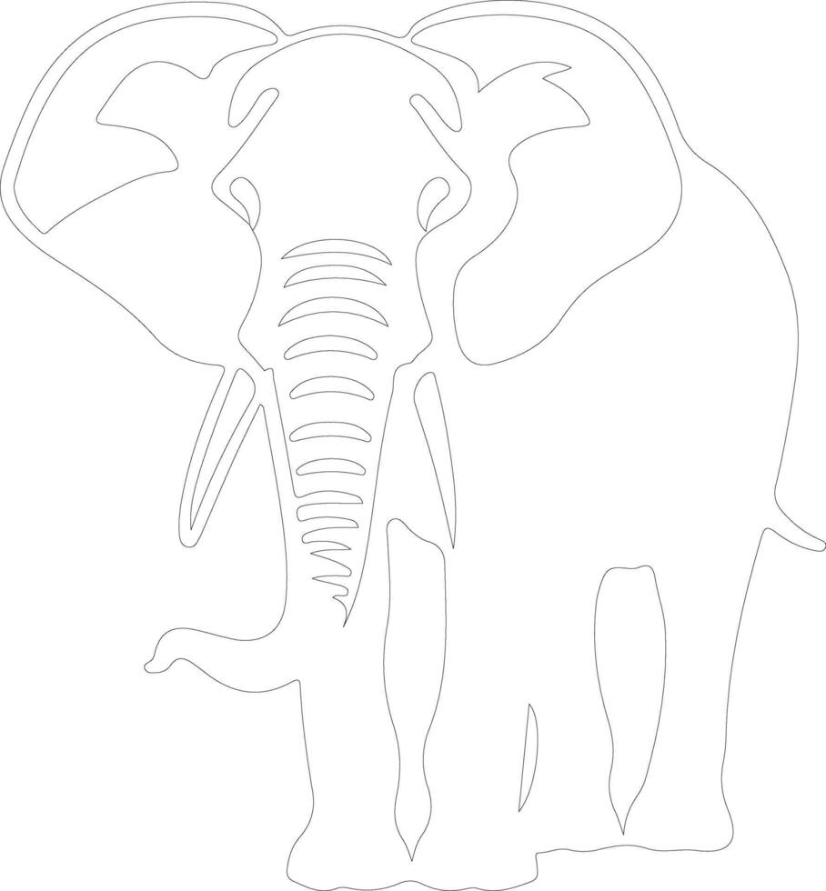 africano elefante contorno silueta vector