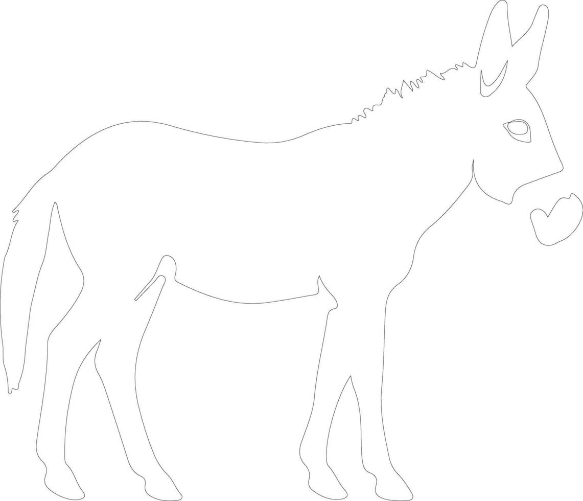 donkey   outline silhouette vector