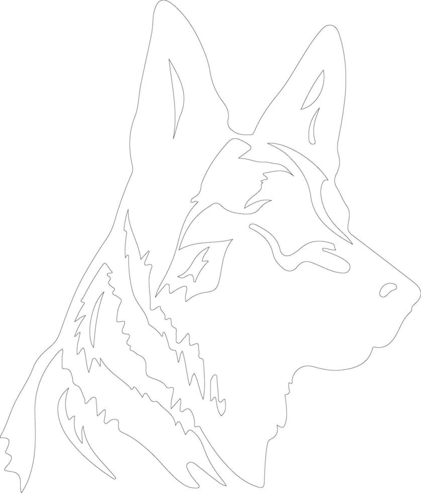 German Shepherd  outline silhouette vector