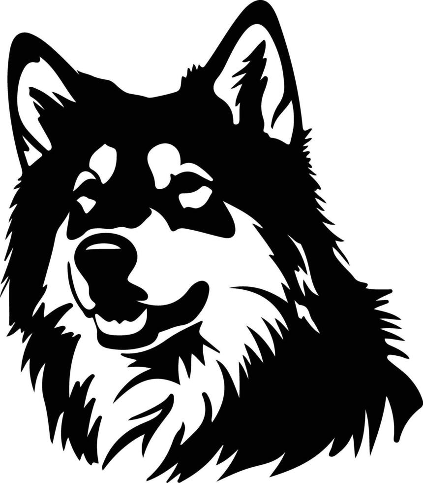 Alaskan Malamute  black silhouette vector