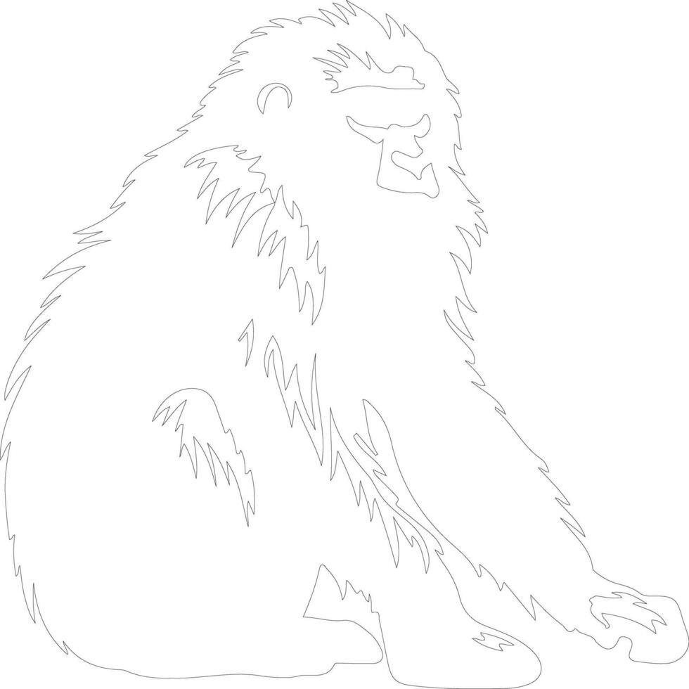 baboon  outline silhouette vector