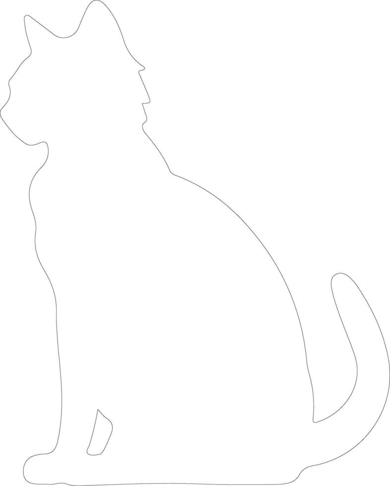 Khao Manee Cat  outline silhouette vector