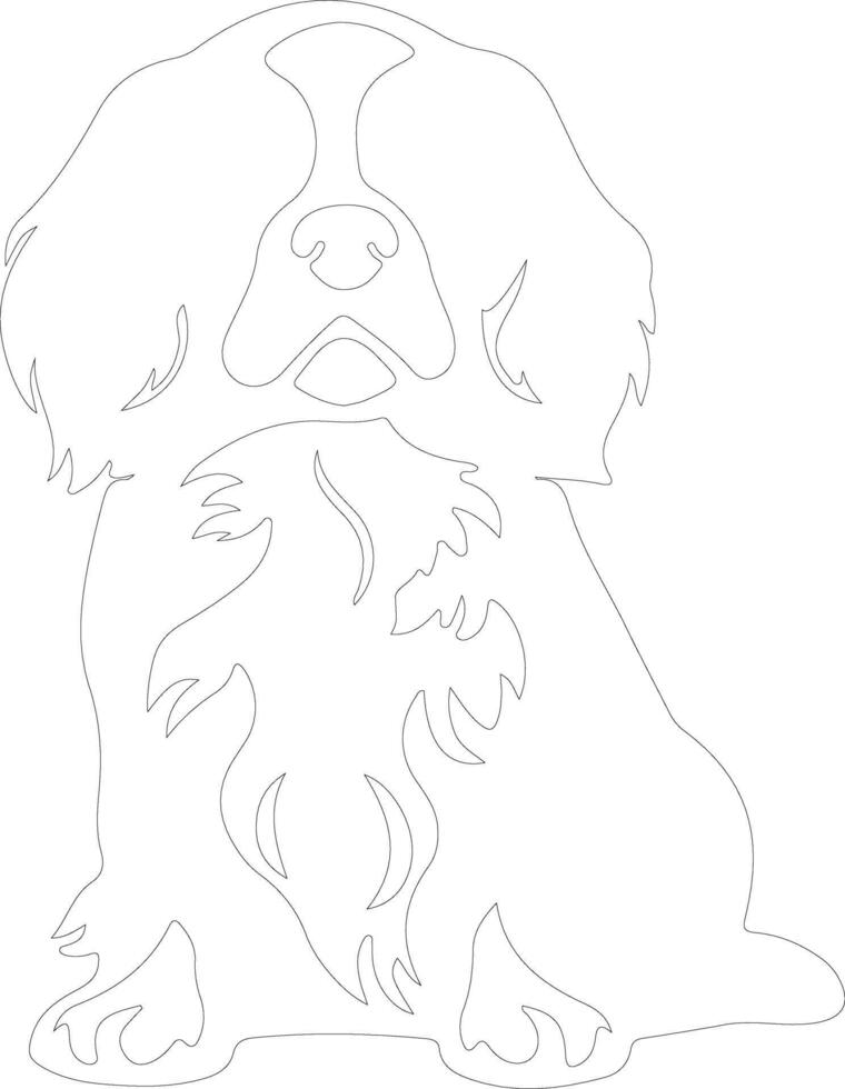 Cavalier King Charles Spaniel  outline silhouette vector