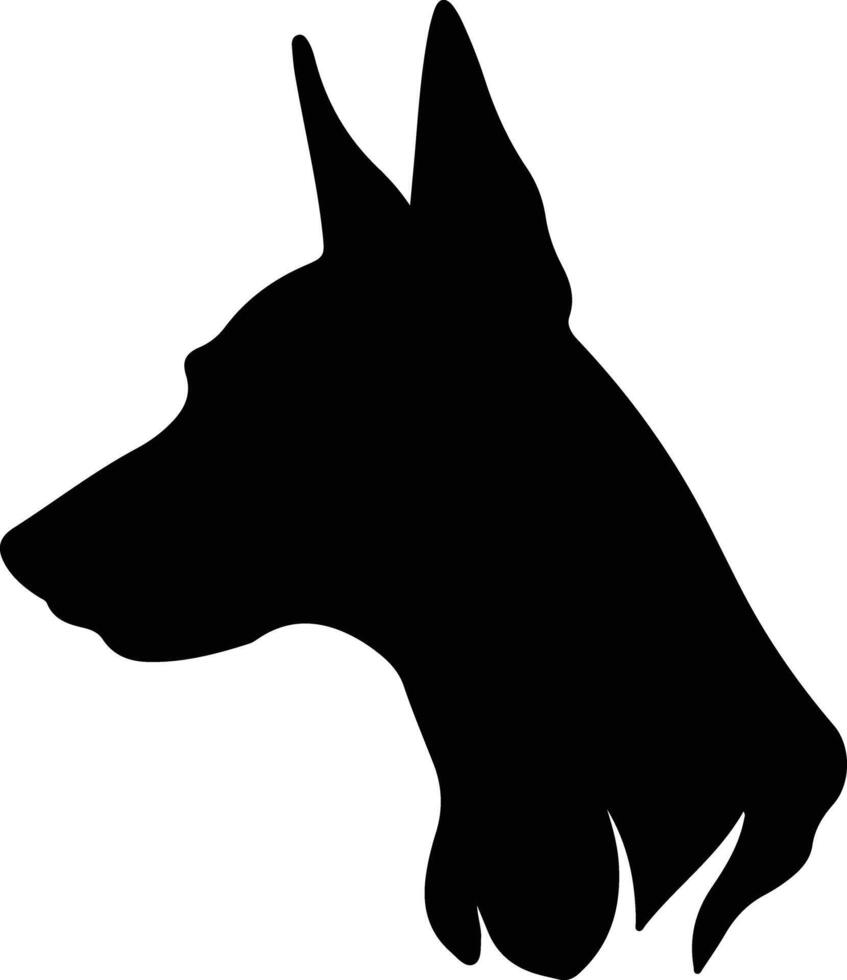 Xoloitzcuintli Mexican Hairless Dog  silhouette portrait vector