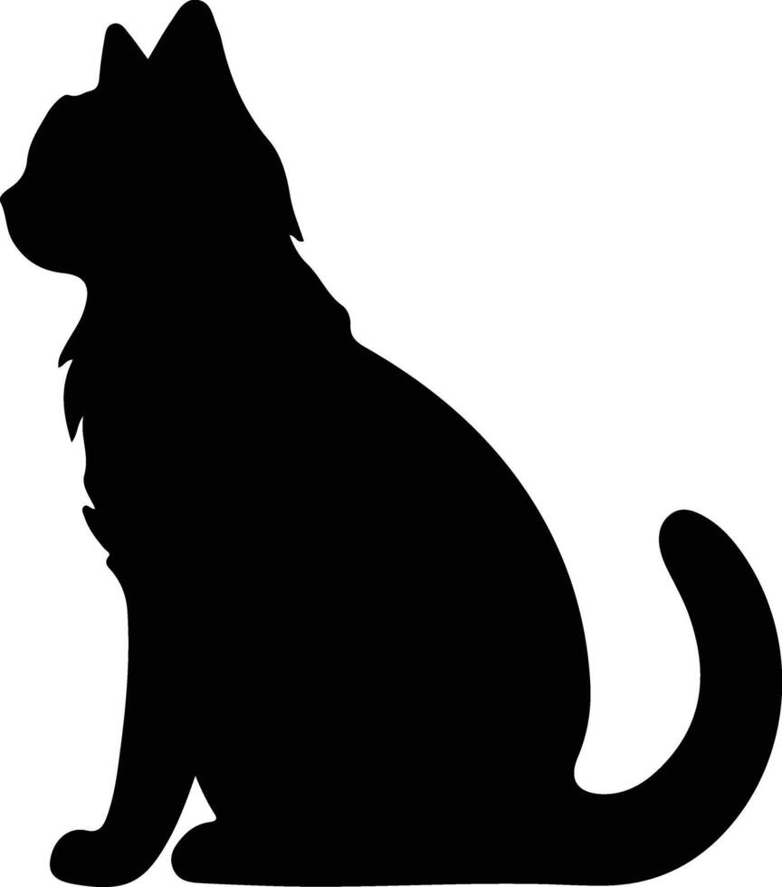 Pixiebob Cat  black silhouette vector