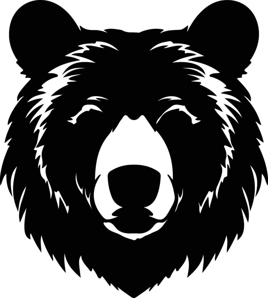 black bear  silhouette portrait vector