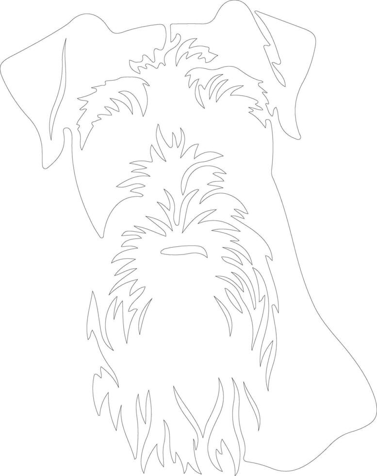 airedale terrier contorno silueta vector