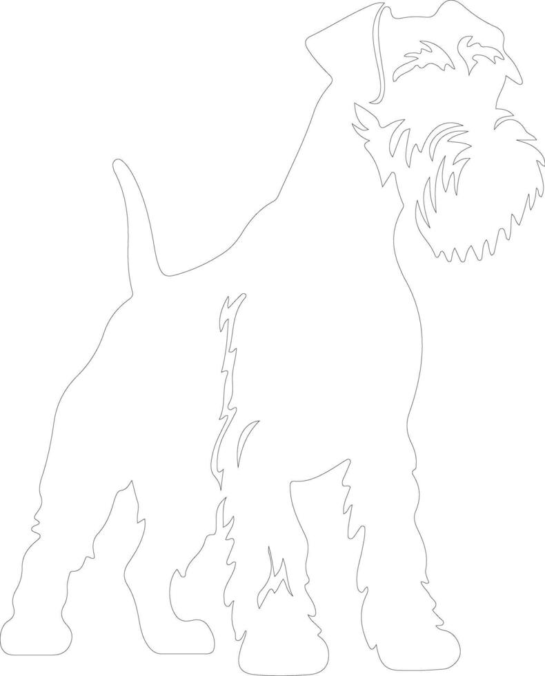 Airedale Terrier  outline silhouette vector