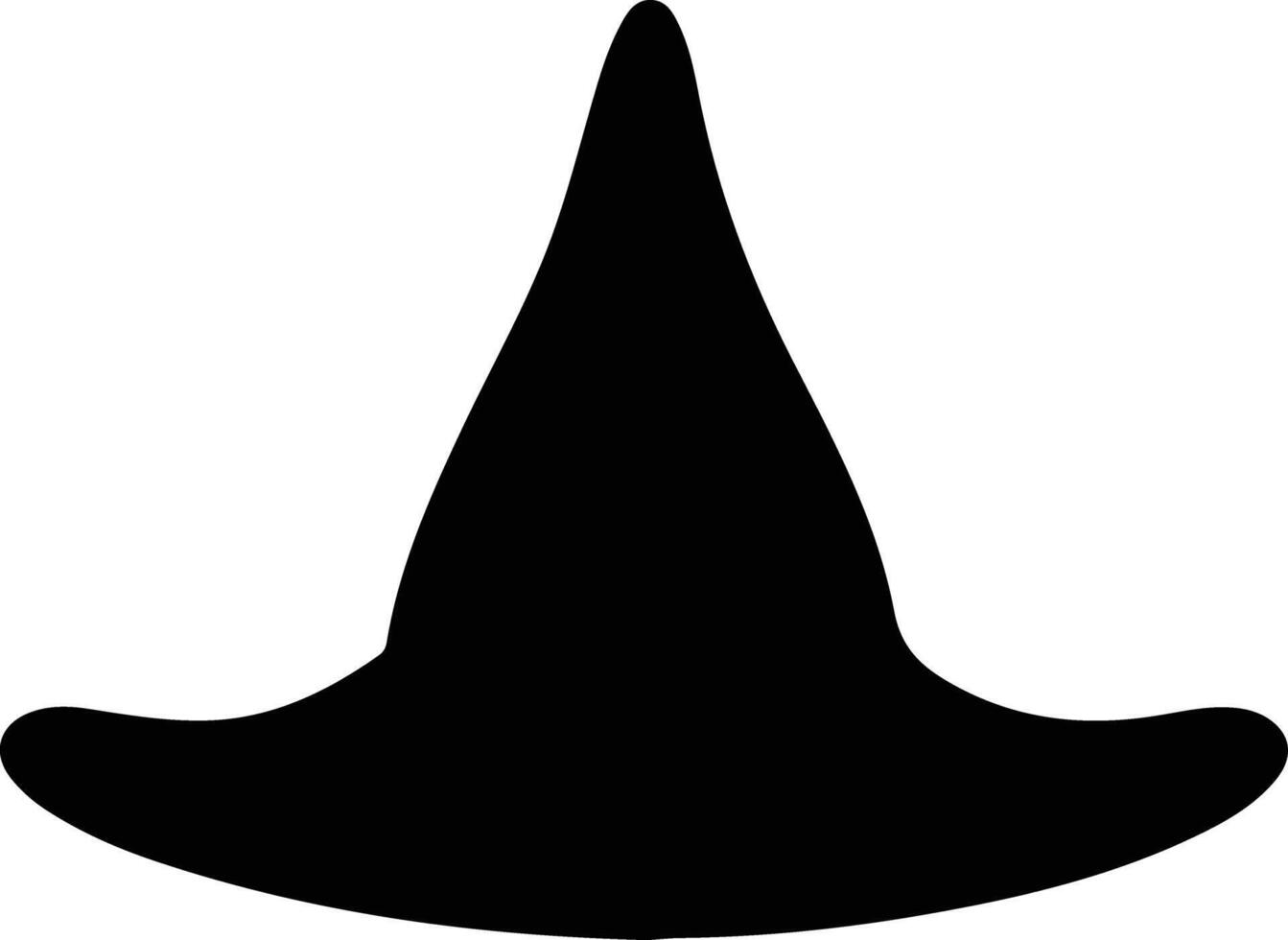 Witchs hat  black silhouette vector