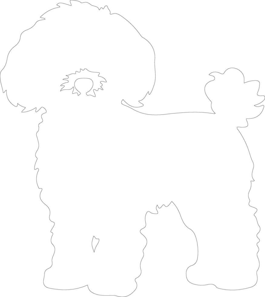 bichon frise  outline silhouette vector