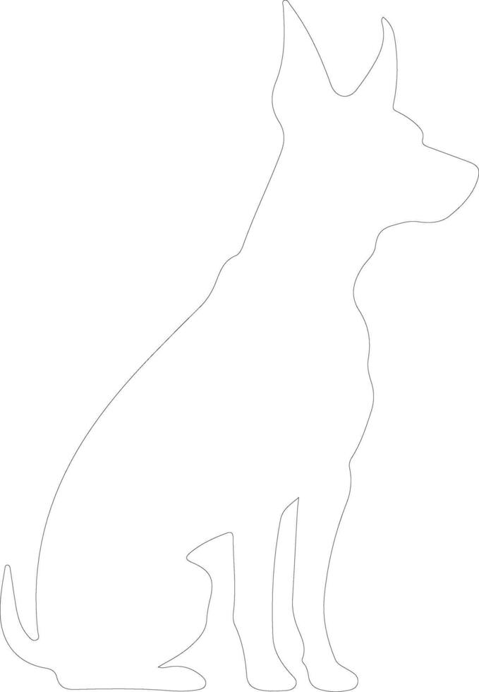 German Pinscher  outline silhouette vector
