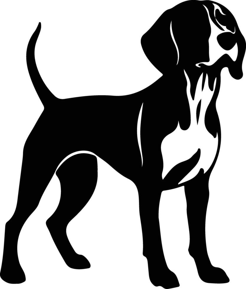 English Foxhound   black silhouette vector