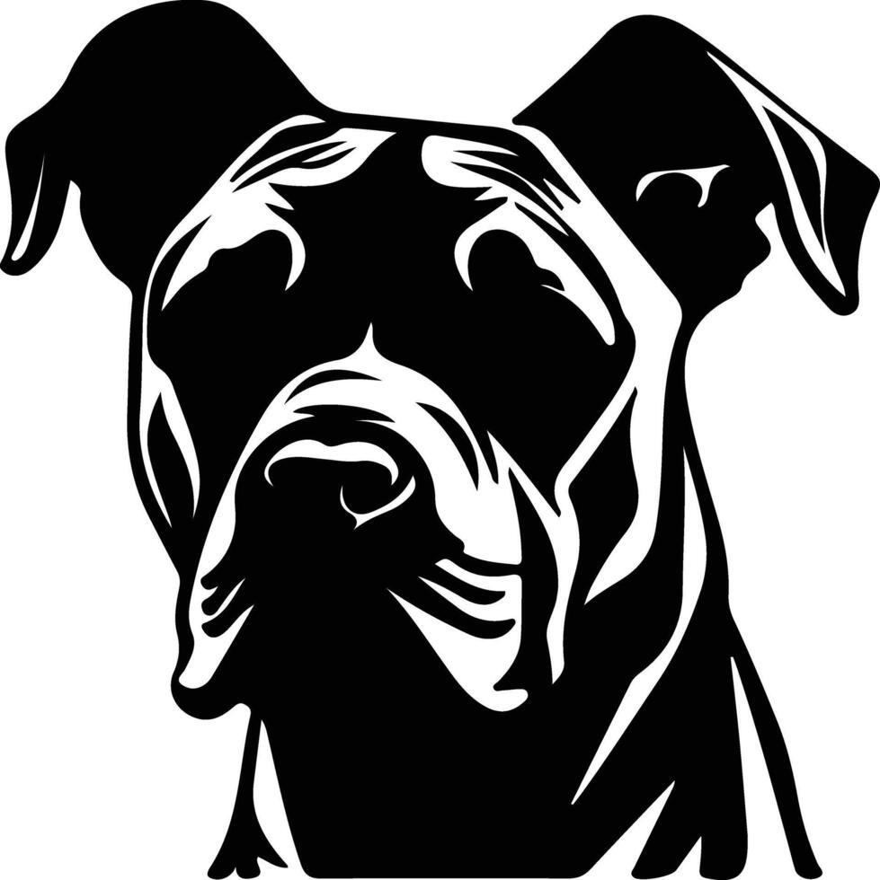 American Staffordshire Terrier  silhouette portrait vector