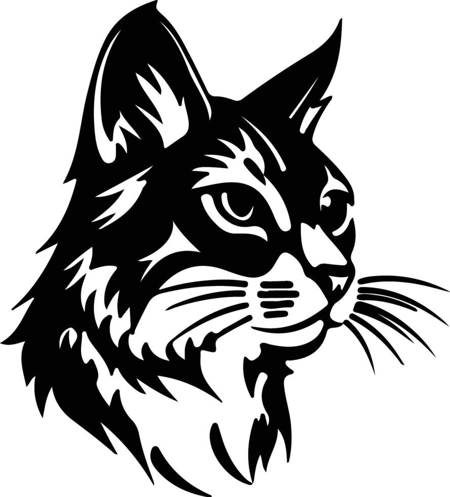Sand Cat  silhouette portrait vector