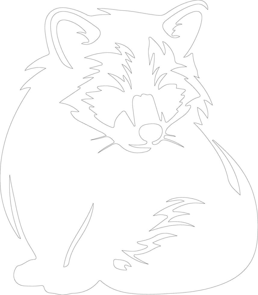 red panda    outline silhouette vector