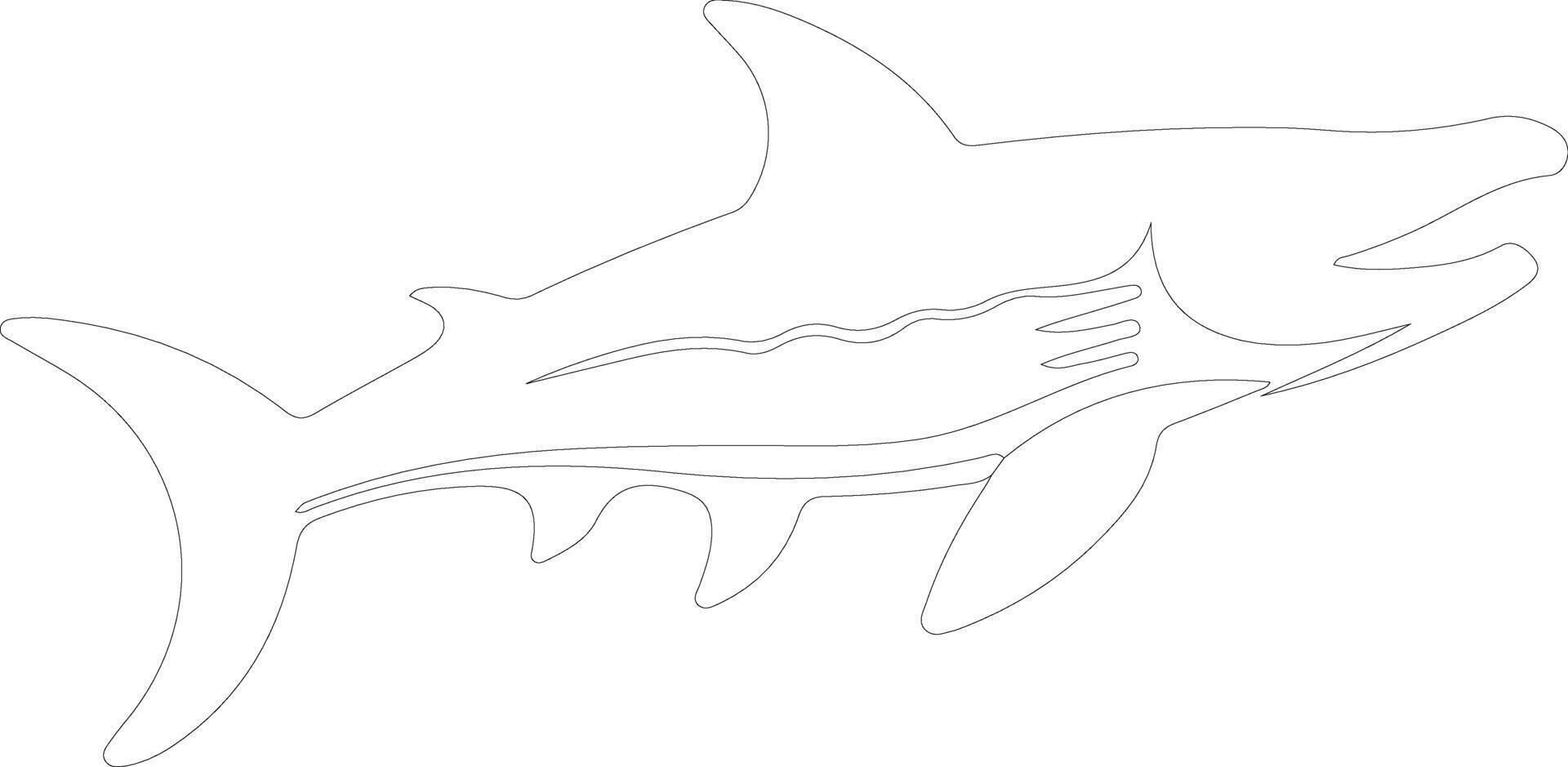 Liopleurodon  outline silhouette vector